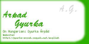 arpad gyurka business card